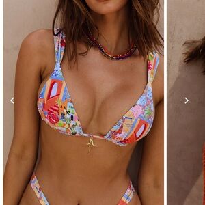 Bydee cyprus bikini top in cabana print size small